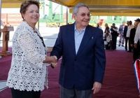 Dilma Rousseff e Raúl Castro na inauguração das obras do porto de Mariel, em Cuba