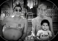Zeca Pagodinho com seu pai e o neto