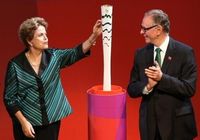 Dilma Rousseff esteve na apresentação da Tocha Olímpica do Rio 2016