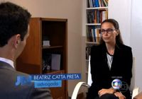 Advogada Beatriz Catta Preta deu entrevista ao repórter César Tralli na edição de ontem (30) do Jornal Nacional.